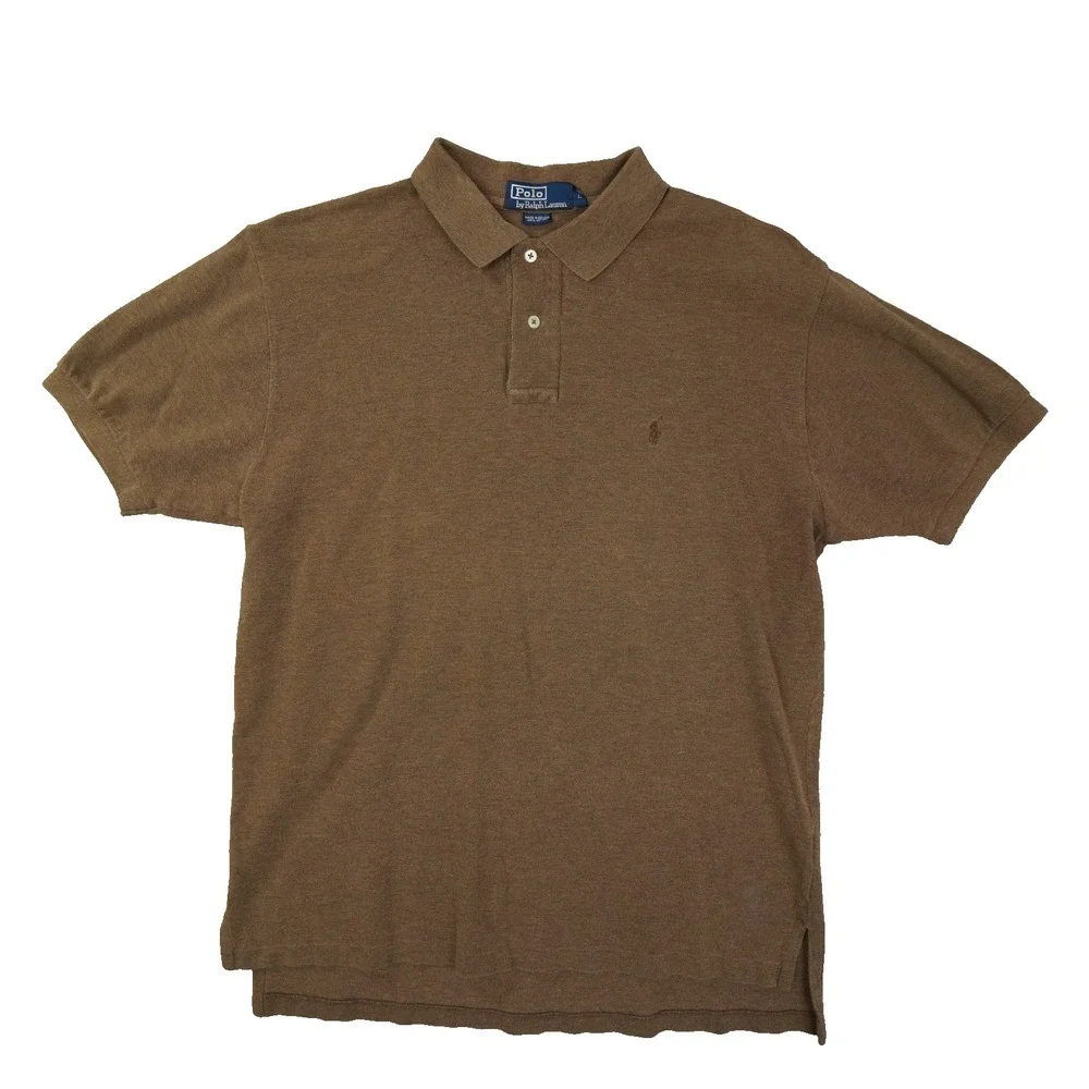 Polo Ralph Lauren Vintage Polo Shirt Men's Large Brown Preppy Classic